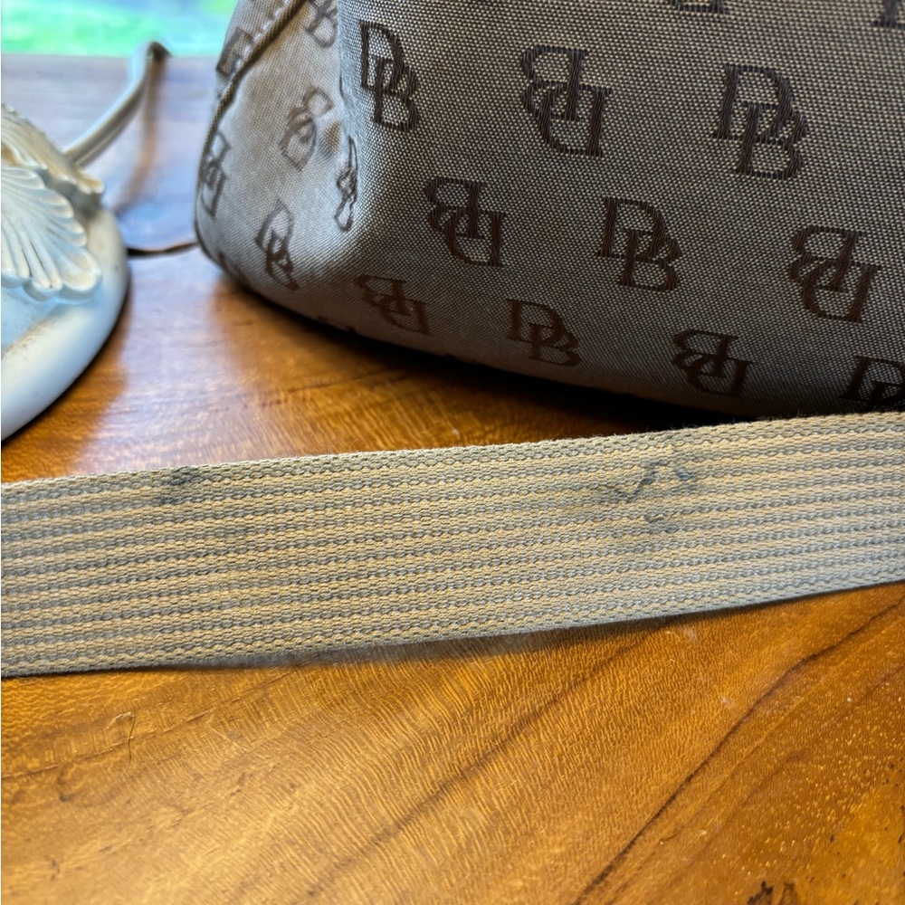 Dooney & Bourke Beige Brown Monogram Large Tote Satchel Bag - Picture 5 of 13